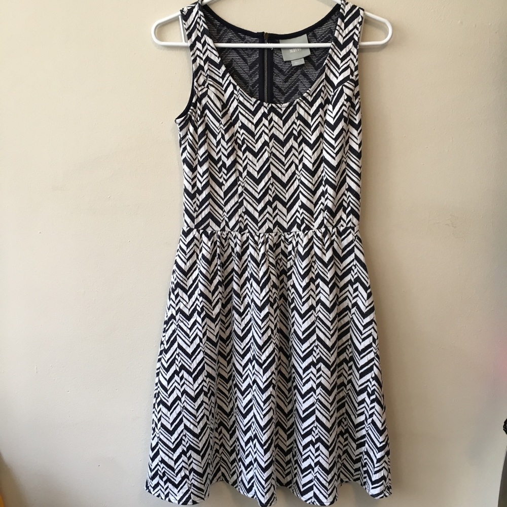 Maeve Anthropologie Small White & Navy Tank Dress